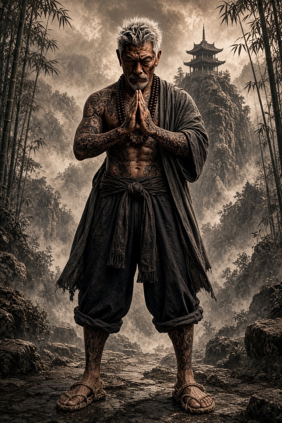 Mist Monk artwork from The Tattooed Monkey